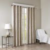 Knitted Jacquard Damask Total Blackout Grommet Top Curtain Panel(Only 1 Pc Panel)