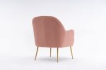 Modern Soft Teddy fabric Ivory Ergonomics Accent Chair Living Room Chair Bedroom Chair Home Chair With Gold Legs And Adjustable Legs For Indoor Home