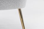 Modern Soft Teddy fabric Ivory Ergonomics Accent Chair Living Room Chair Bedroom Chair Home Chair With Gold Legs And Adjustable Legs For Indoor Home
