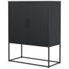 Heavy Duty Metal Buffet Sideboard Modern Steel Storage Cabinet with 2 Shelves, Free Standing Accent Cabinet with Magnetic Doors for Bedroom, Kitchen