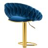 COOLMORE Swivel Bar Stools Set of 2 Adjustable Counter Height Chairs with Footrest for Kitchen, Dining Room 2PC/SET