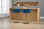 COOLMORE Swivel Bar Stools Set of 2 Adjustable Counter Height Chairs with Footrest for Kitchen, Dining Room 2PC/SET