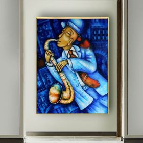 Hand Painted Oil Painting Abstract Wall Painting- musician Portrait Oil Painting On Canvas - Wall Art Picture -Acrylic Texture Home Decor (style: 01, size: 90X120cm)