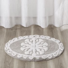 Medallion Cotton Tufted Bath Rug (Color: as Pic)