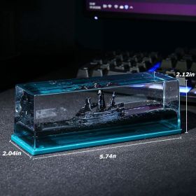 Cruise Ship Fluid Drift Bottle Decoration Desktop Decoration Creative Birthday Gift Hourglass Car Living Room Home Bar Decor Toy (Ships From: China, Color: Black Pearl)