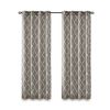 Fretwork Print Grommet Top Window Curtain Panel(Only 1 Pc Panel)