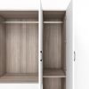 Doors Bedroom Armoire Wardrobe Closet Cabinet, Wardrobe Closet with Hanging Rod, Wood Closet Wardrobe for Large Storage