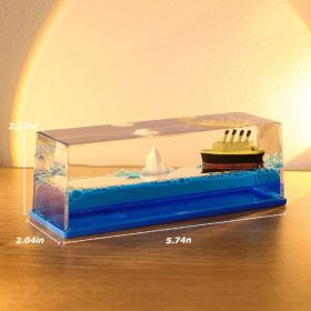 Cruise Ship Fluid Drift Bottle Decoration Desktop Decoration Creative Birthday Gift Hourglass Car Living Room Home Bar Decor Toy (Ships From: China, Color: Titanic)