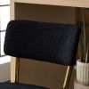 Set of 2 modern teddy fabric upholstered bar stools - Metal base high stool - Suitable for kitchen