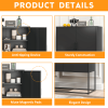 Heavy Duty Metal Buffet Sideboard Modern Steel Storage Cabinet with 2 Shelves, Free Standing Accent Cabinet with Magnetic Doors for Bedroom, Kitchen