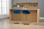 COOLMORE Swivel Bar Stools Set of 2 Adjustable Counter Height Chairs with Footrest for Kitchen, Dining Room 2PC/SET