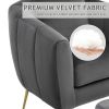 Velvet Accent Chair Set Barrel Chair with Ottoman Modern Club Chair Reading Armchair with Lumbar Pillow for Living Room, Bedroom, Study Room