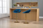 COOLMORE Swivel Bar Stools Set of 2 Adjustable Counter Height Chairs with Footrest for Kitchen, Dining Room 2PC/SET