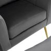 Velvet Accent Chair Set Barrel Chair with Ottoman Modern Club Chair Reading Armchair with Lumbar Pillow for Living Room, Bedroom, Study Room